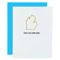 Wish You Were Here Michigan letterpress Greeting Card