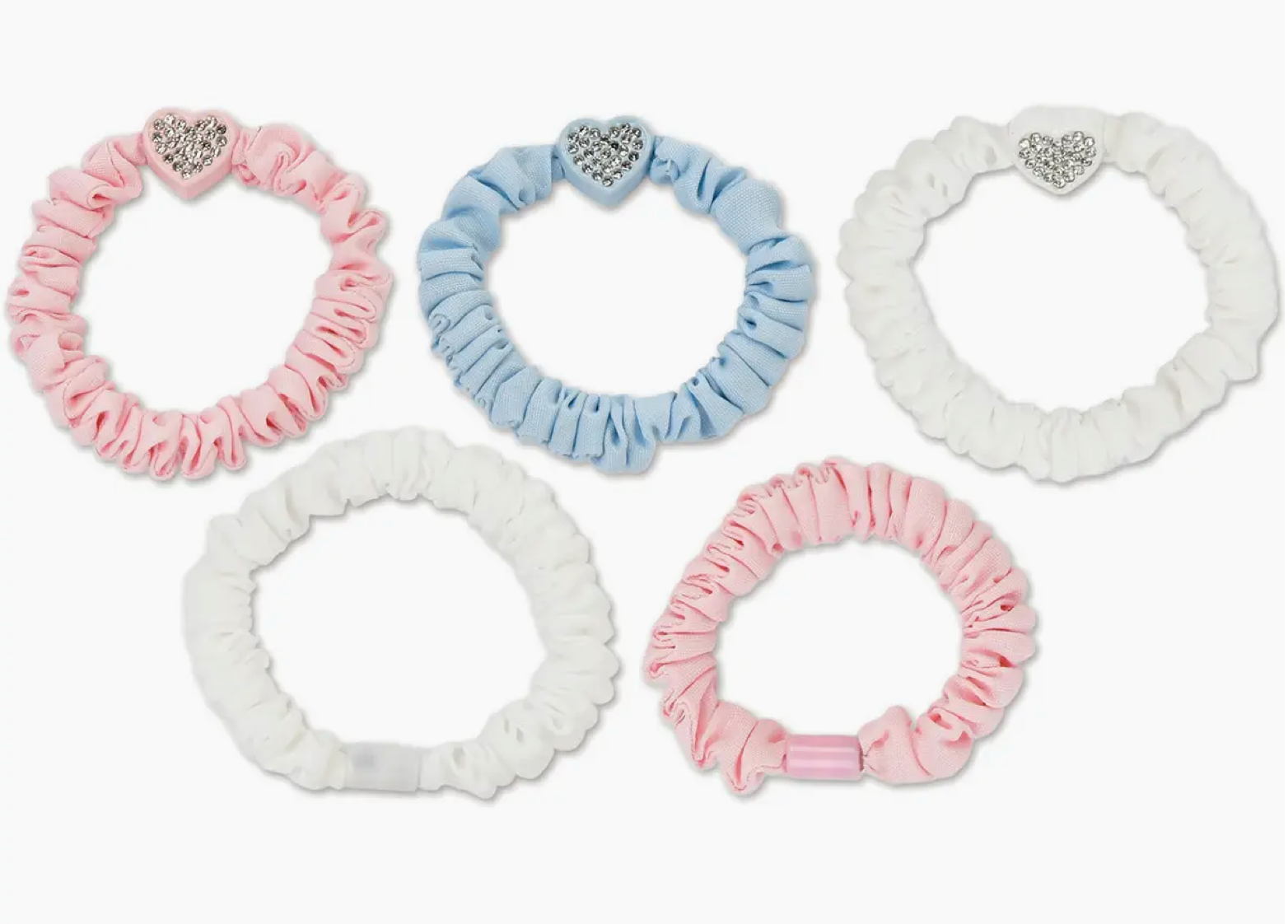 Heart Charm Scrunchie Set