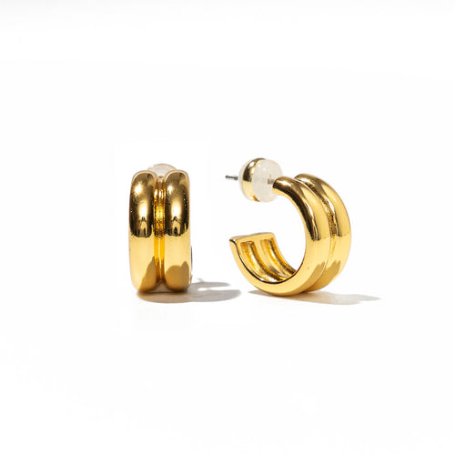 Brenda Grands 18k Gold Twin Hoops Mini