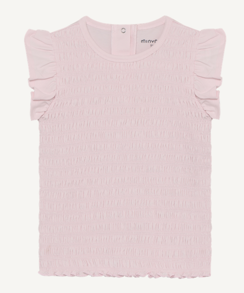 Minymo Light Pink Ruffle Sleeve Shirt