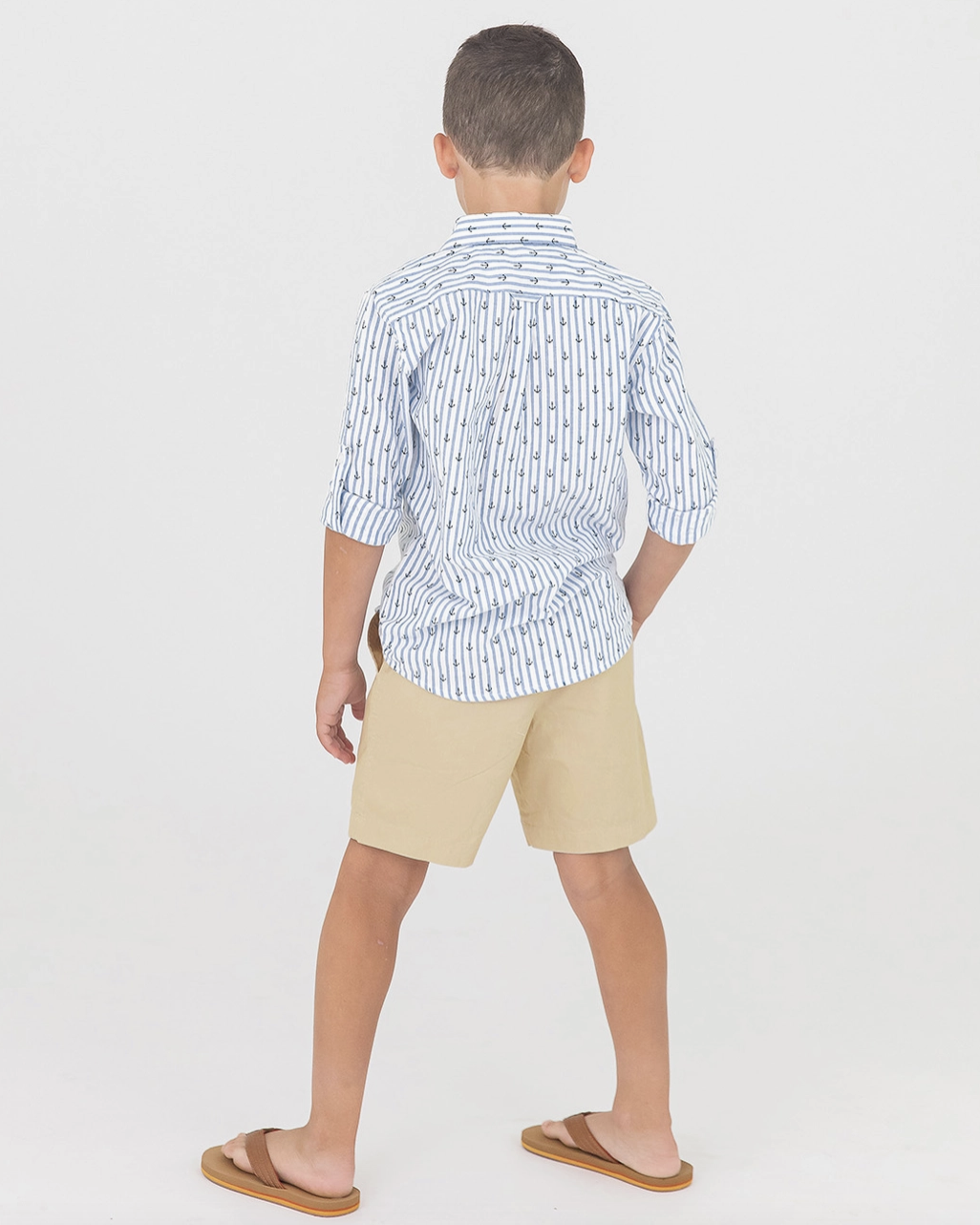 Ruggedbutts Anchors Ahoy Stripe Button Down Shirt