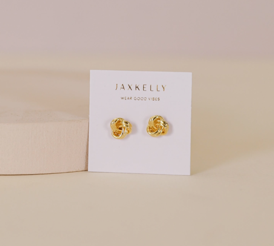 JaxKelly Petite Gold Knot Earrings