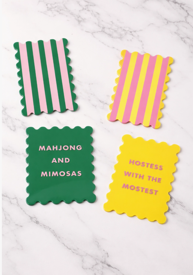 Girl Tribe - Palm Springs Yellow Mahjong Shufflers Set of 2