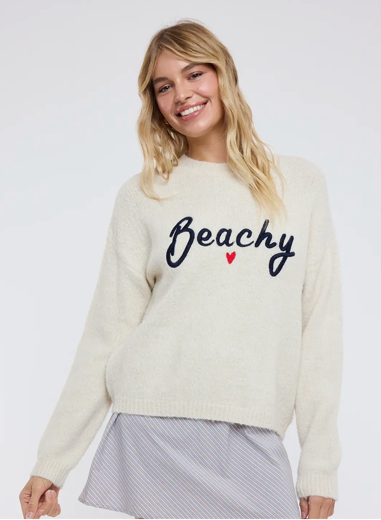 Wishlist Beachy Brushed Sweater In Costal