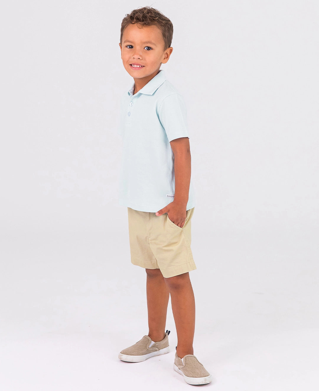 Boys Light Blue Pique Short Sleeve Polo Shirt