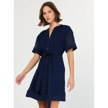 Current Air 3D Floral Button Down Mini Dress