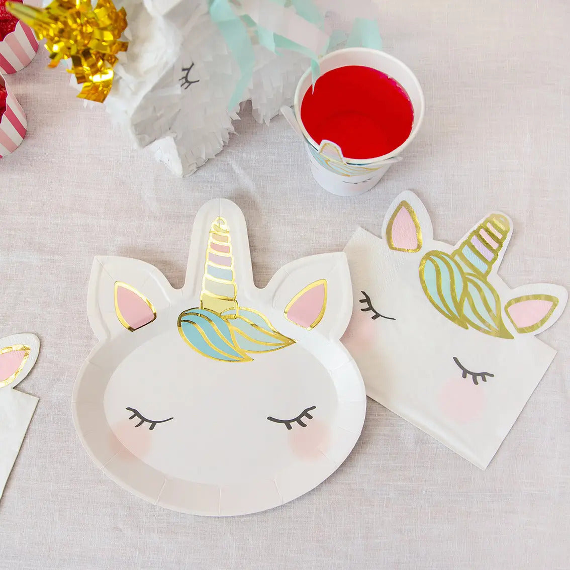Talking Tables Unicorn Face Plates | 8 Pack