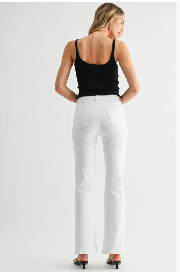 Just Black Denim White Vintage Relaxed Slight Flare