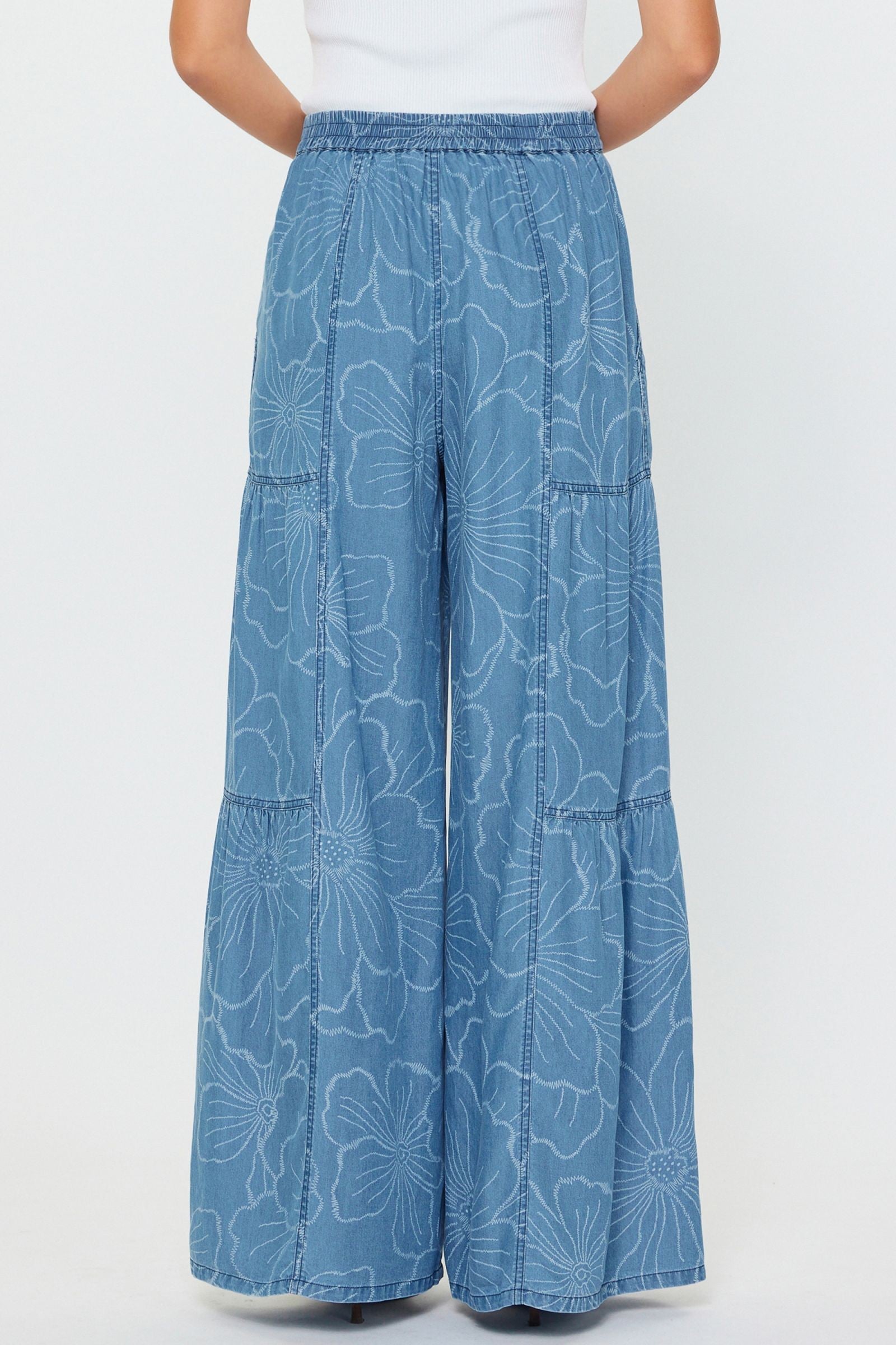 Current Air  Floral printed wide leg pants