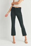 Just Black Denim High Rise Tonal Crop Flare Black