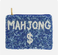 Ladies Mahjong Themed Beaded Coin Purse