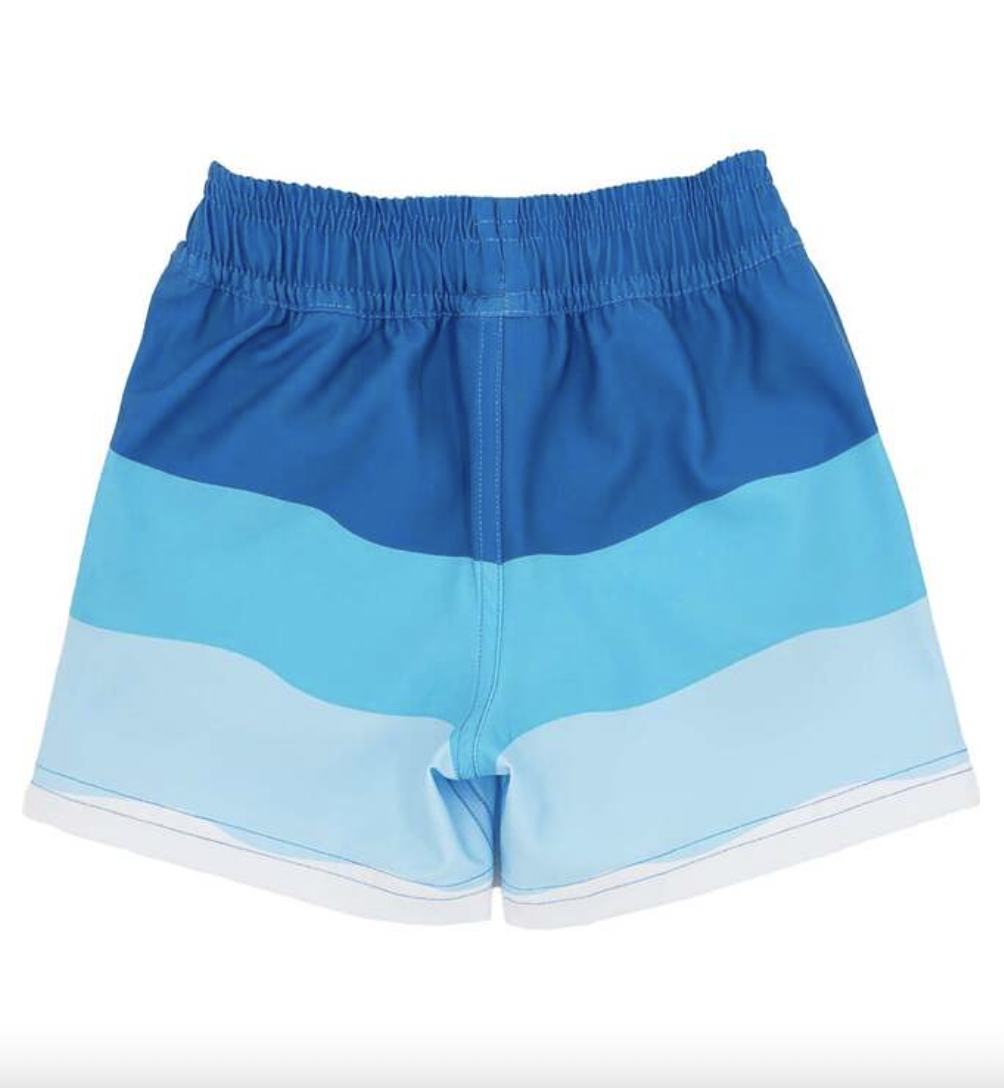 Feather 4 Arrow Wave Stripe Volley Trunk in Seaside Blue