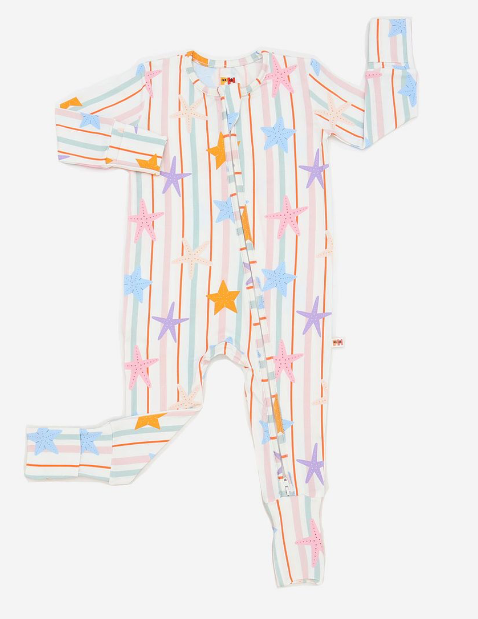 Petite Hailey Bamboo Starfish Zipper Romper