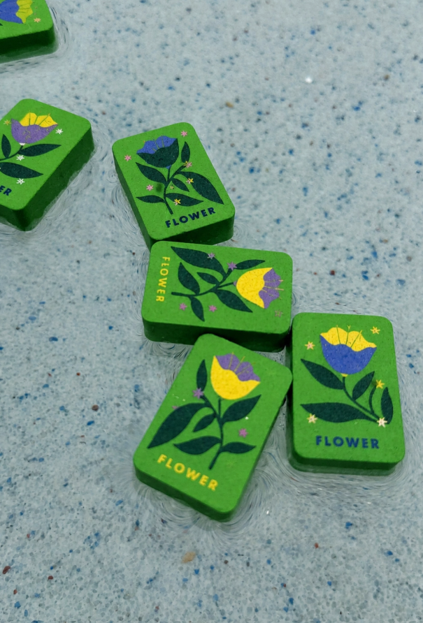 Girl Tribe - Floating Mahjong Tiles in Bright Green For the Pool
