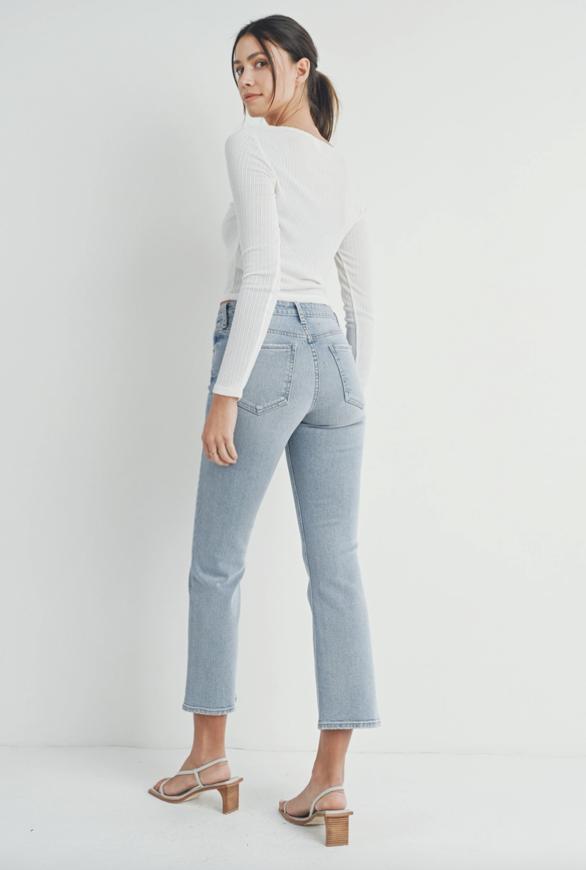 Just Black Denim Slim Cropped Bootcut Jean