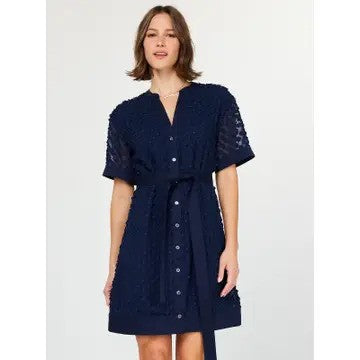 Current Air 3D Floral Button Down Mini Dress