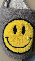 Miss Sparkling Smiley Face Slippers in Grey
