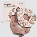 Kitsch Microfiber Quick-Dry Towel Terracotta Checker Scrunchie Set