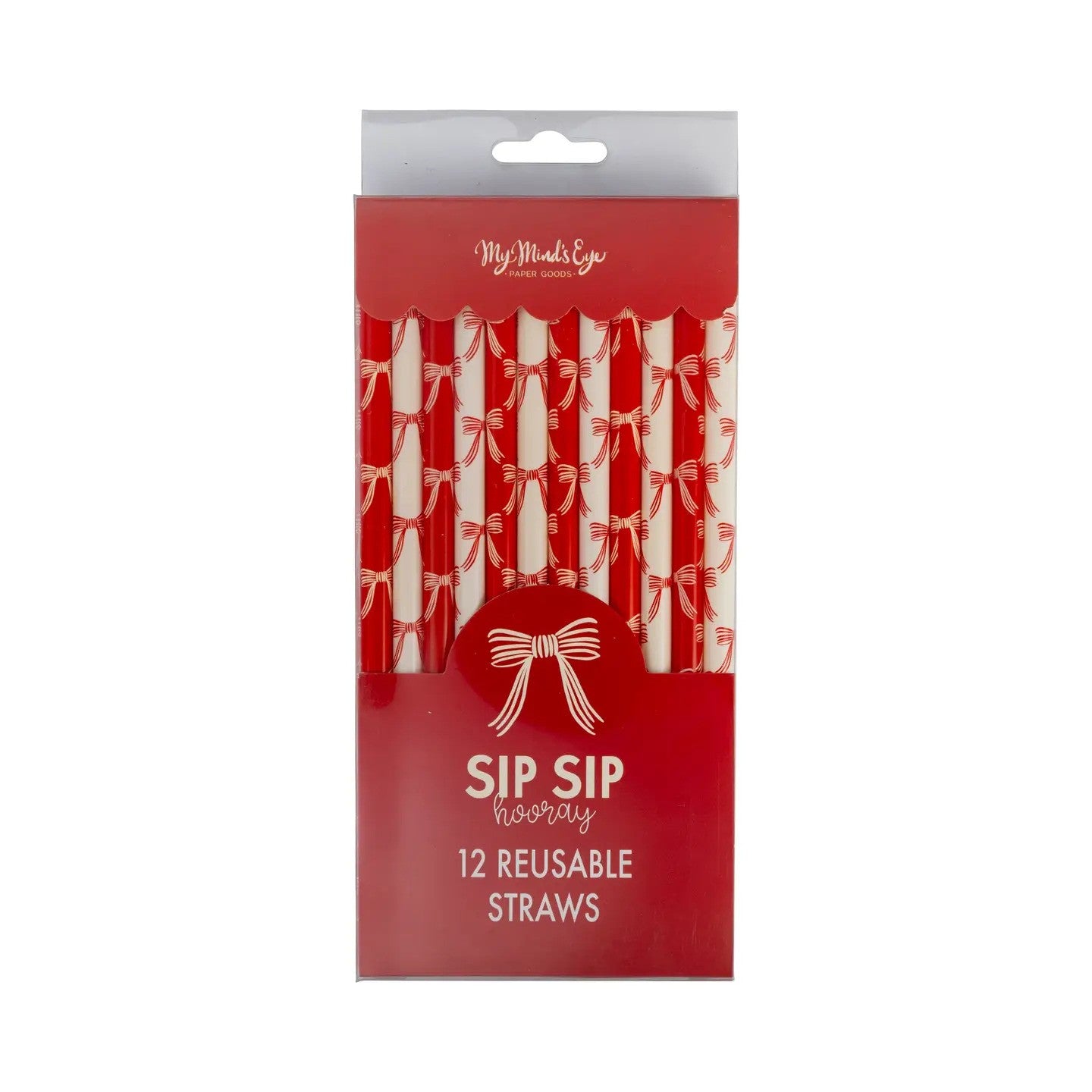 Christmas Bows Reusable Straws