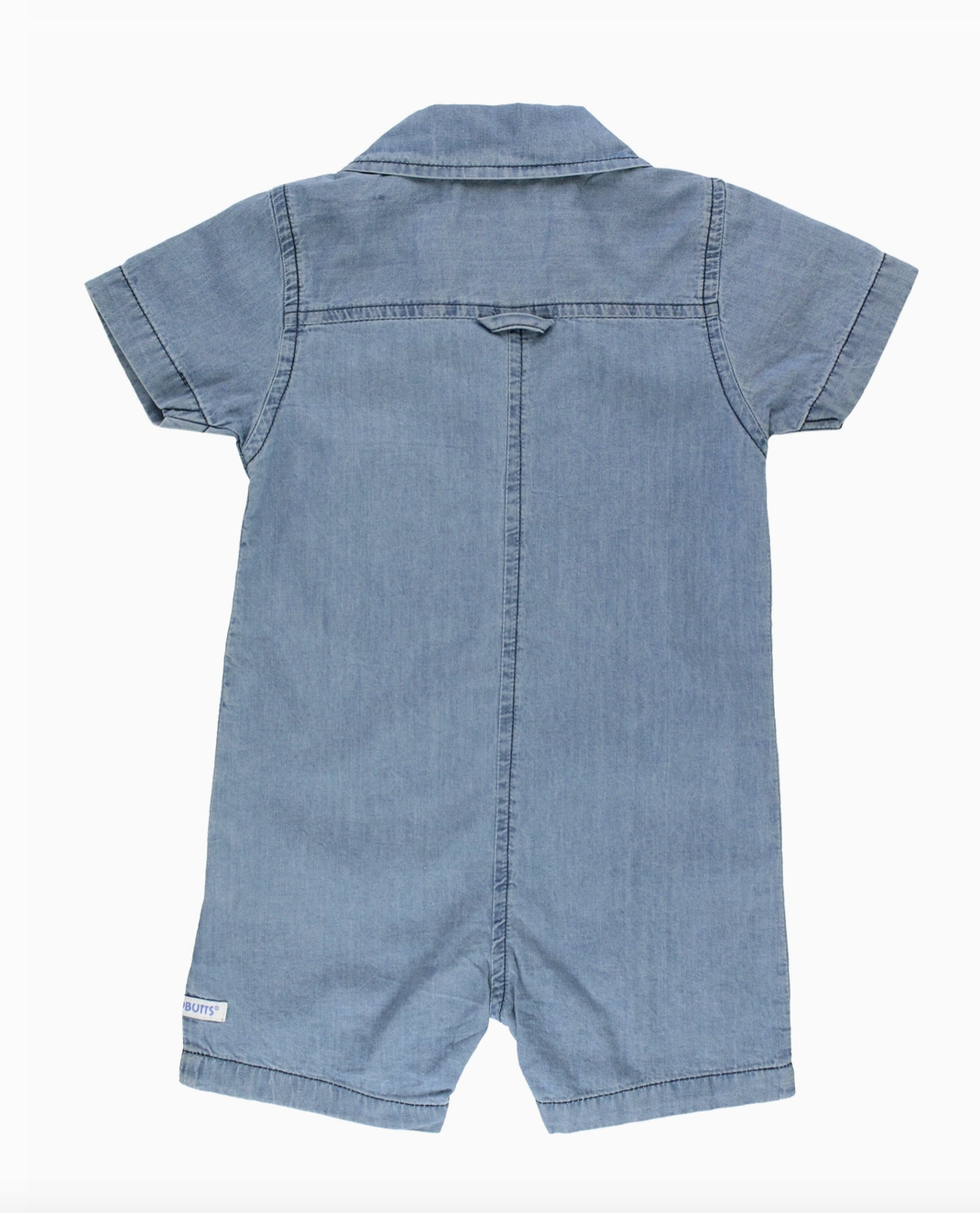 Ruggedbutts Light Wash Denim Button-Up Romper