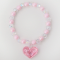 Sparkle Sisters Pink Floating Heart Bracelet