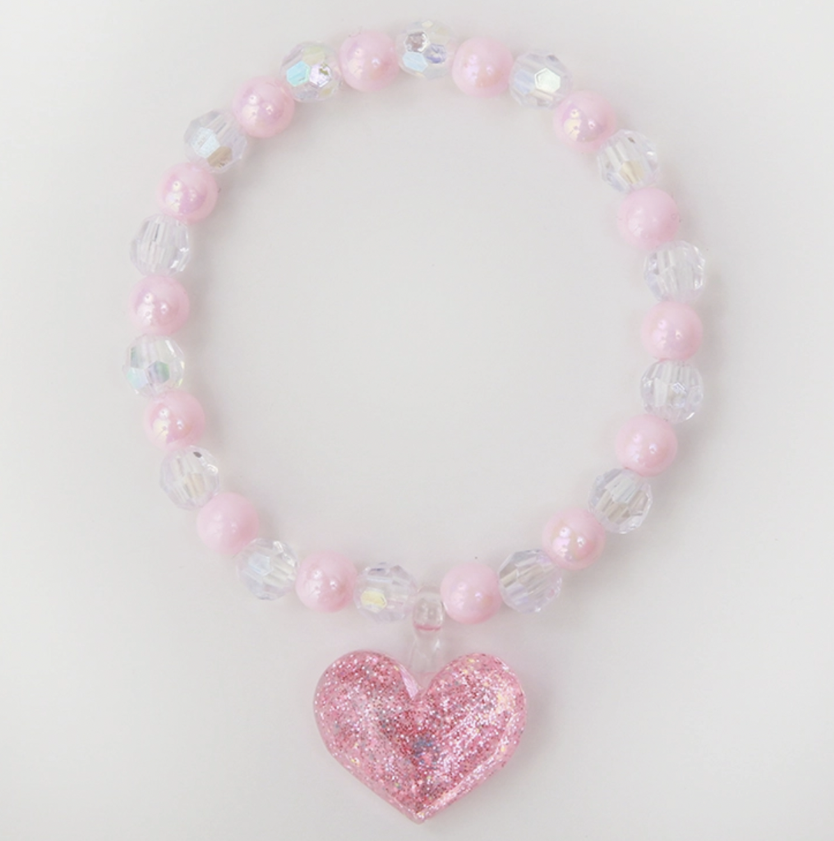 Sparkle Sisters Pink Floating Heart Bracelet