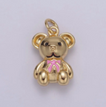 Teddy Bear Charm with Pink Pendant
