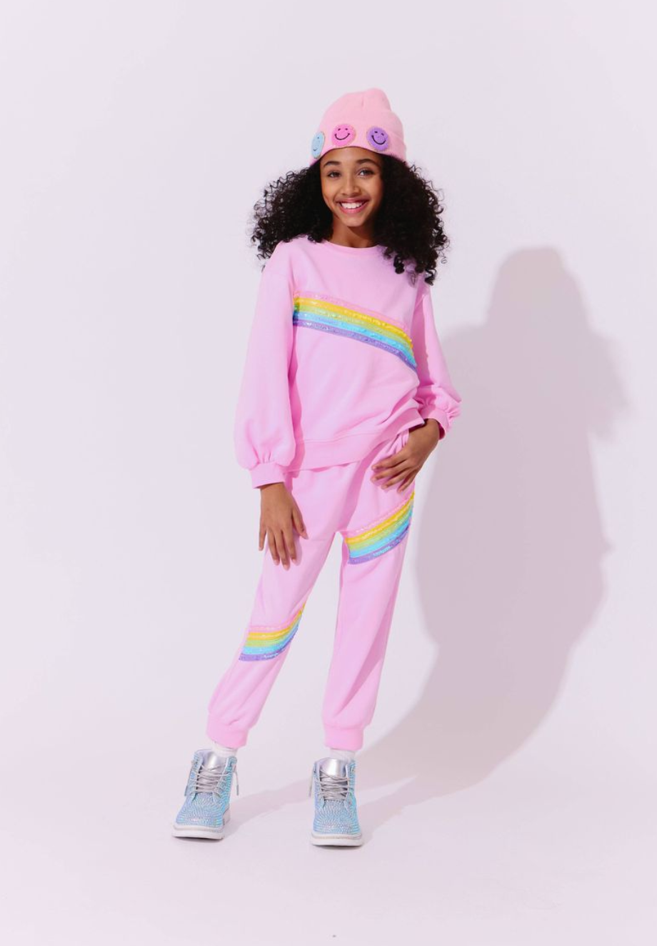 Lola & The Boys Pink Rainbow Stripe Set