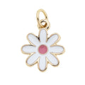 Enamel Flower Charm in White