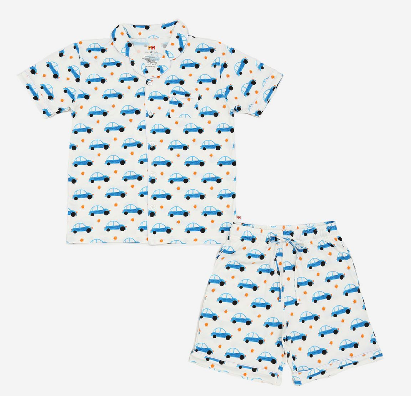 Petite Hailey Bamb Cars Buttondown Set
