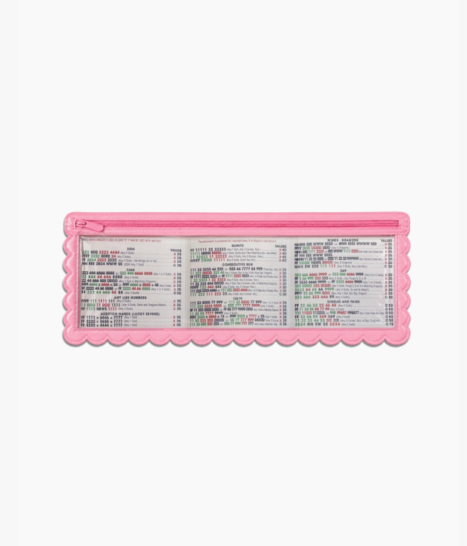 Girl Tribe - Splash-Proof Mahjong Card Holder For Pool Mahjong - Pink Scallops Large Size