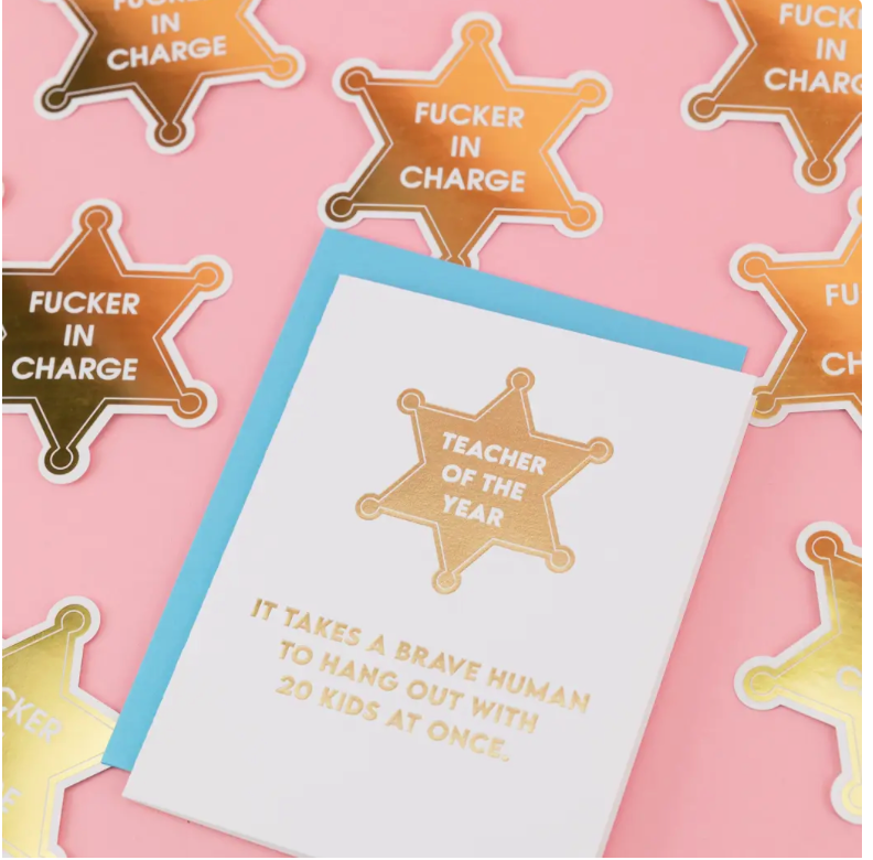 Chez Gagne Teacher of the Year: It Takes A Brave Human To Hang Out with 20 Kids At Once. - Teacher Appreciation Card