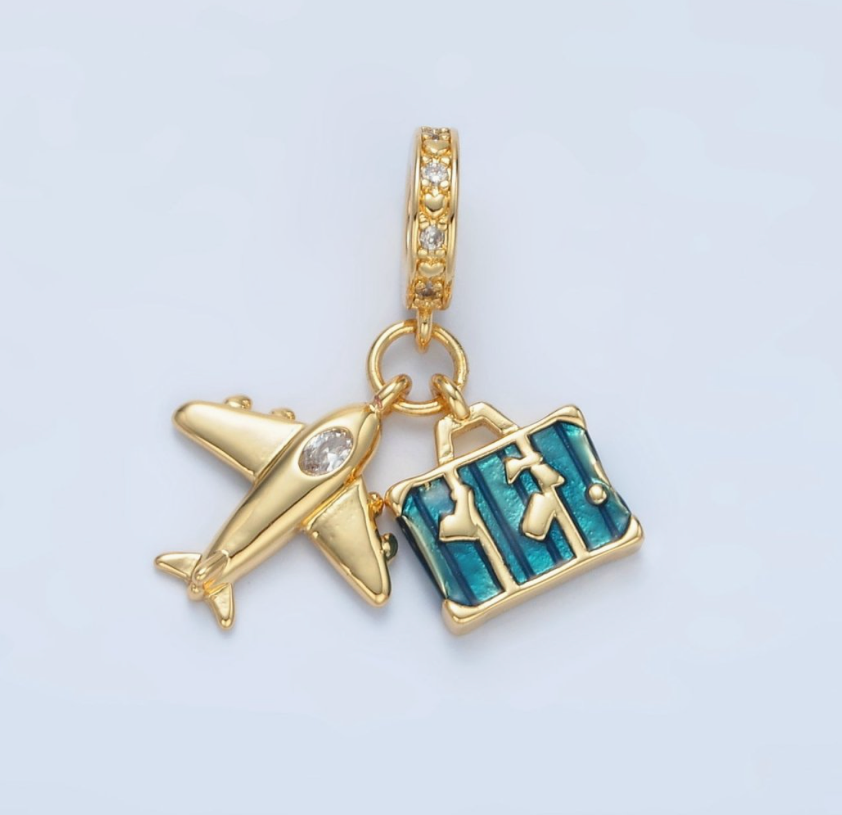 Airplane Suitcase Drop Pendant