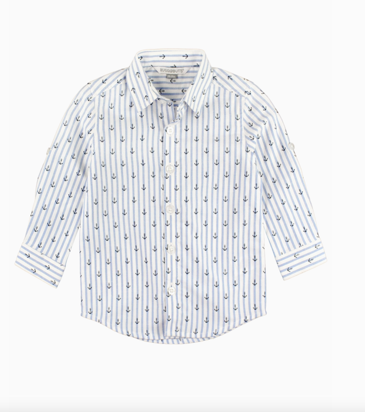 Ruggedbutts Anchors Ahoy Stripe Button Down Shirt