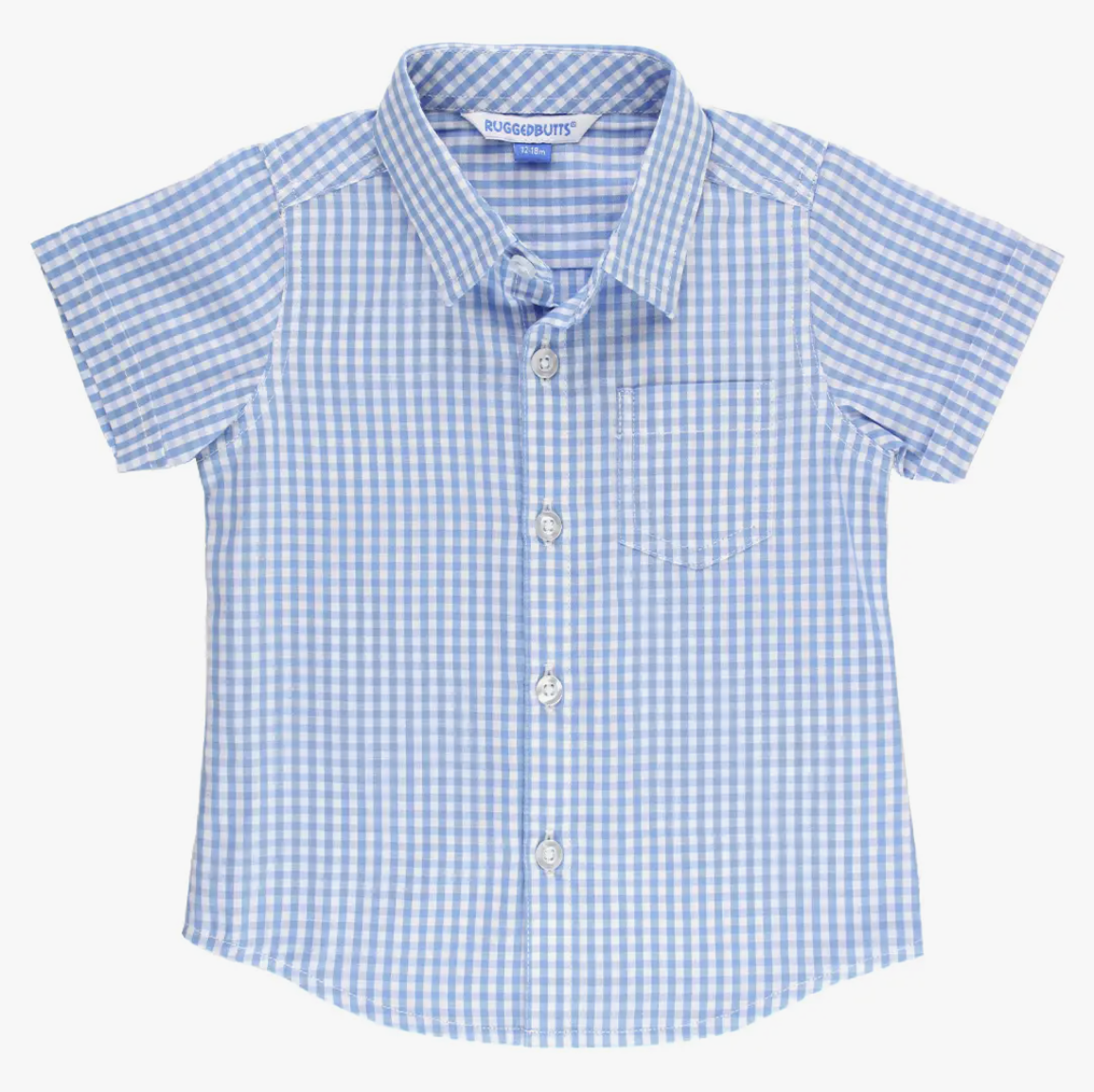 Rufflebutts Blue Gingham Short Sleeve Button Down