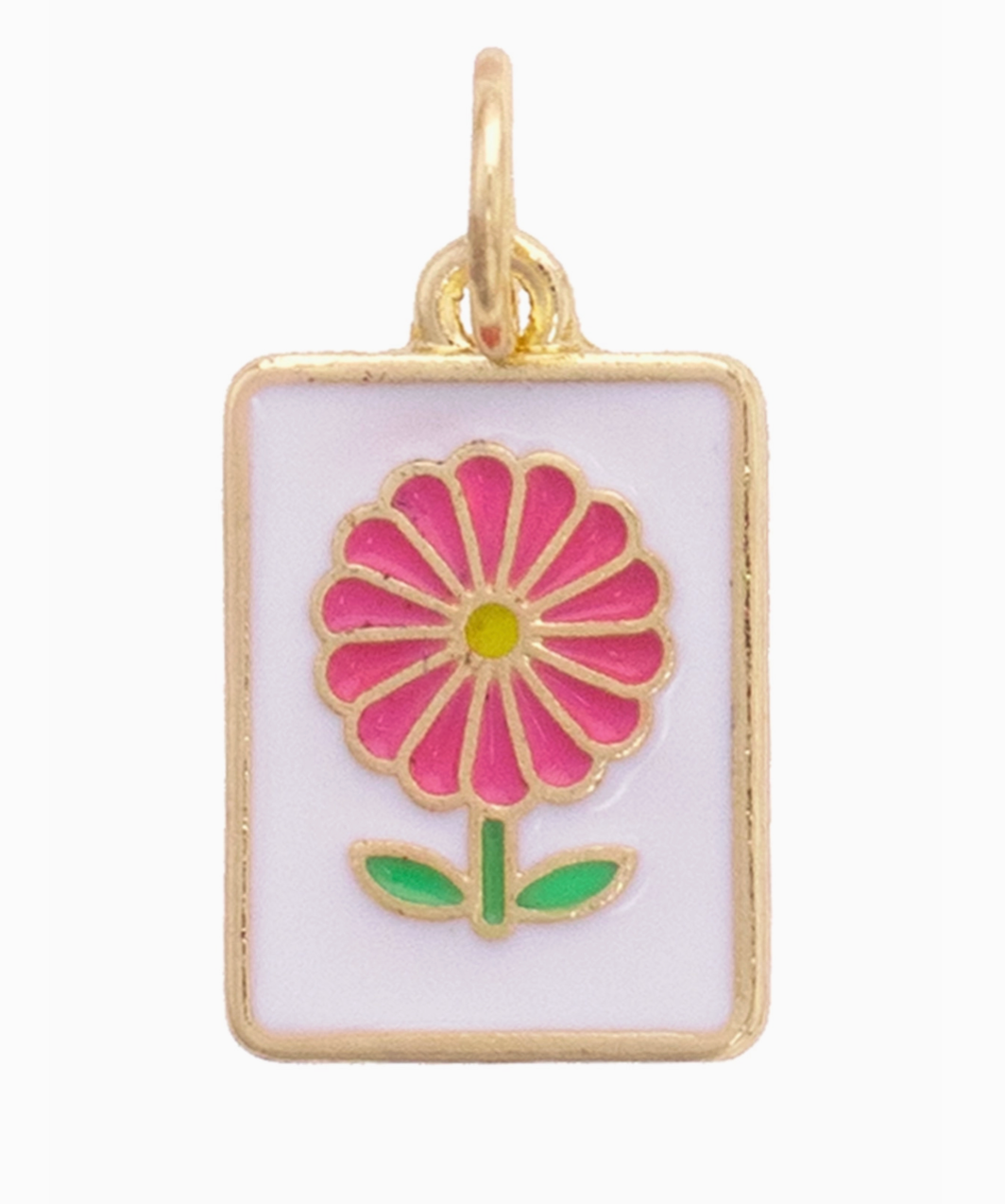 Flower Mahjong Tile Charm