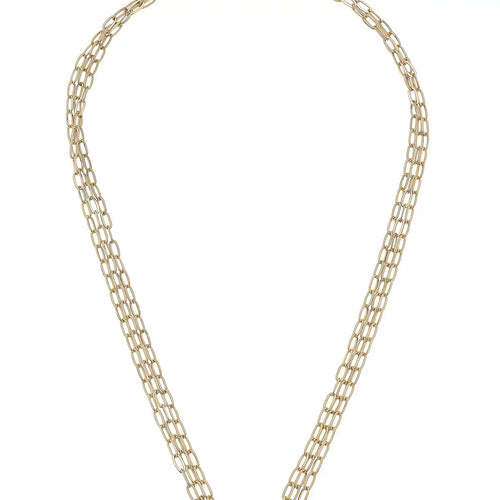 Celia 3-Row Dainty Charm Necklace Base in Shiny Gold