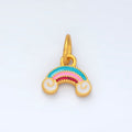 24K Gold Filled Mini Rainbow Cloudy Weather Enamel Charm