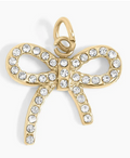 18K Gold Stainless Steel Rhinestone Bow Charm