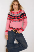 Women's Nordic Heart Pattern Knit Sweater