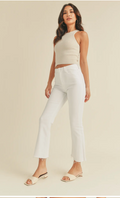 Just Black Denim Optic White - High Rise Tonal Crop Flare