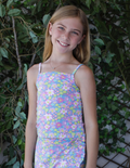 Paper Flower Floral All Over Printed Tween Tank