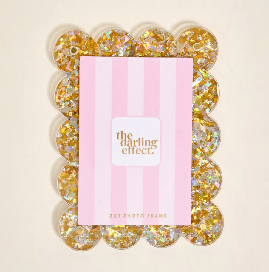 The Darling Effect - Mini Acrylic Picture Frame Magnet–Gold Glitter