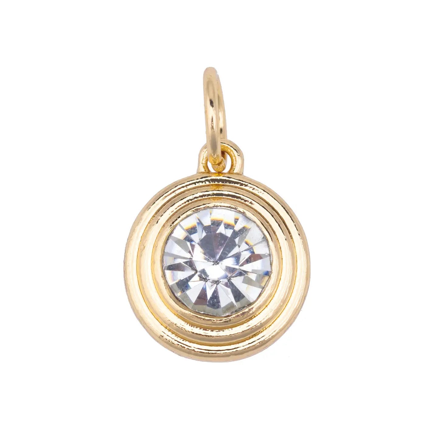 Rhinestone Bezel Charm in Clear