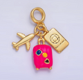 Travel Luggage Passport Airplane Drop Charm