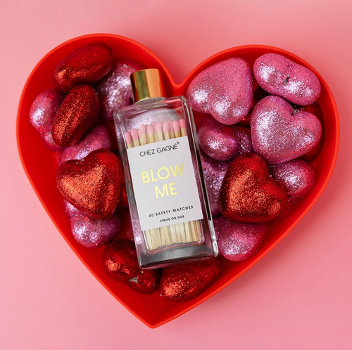 Chez Gagne Blow Me Pink Glass Bottle Matchsticks