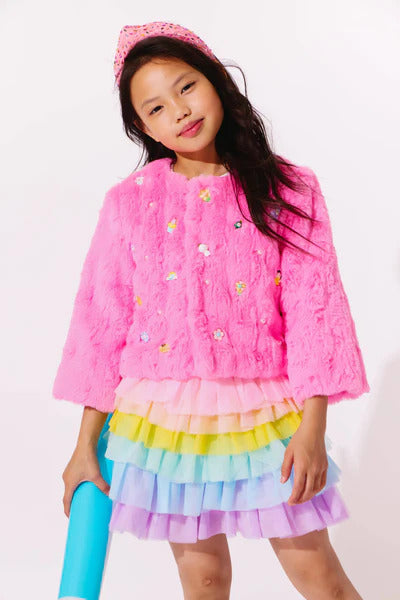 Lola & The Boys Cutie Charms Faux Fur