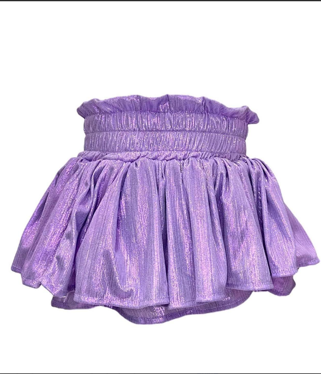 Lola & The Boys Lavender Metallic Skort