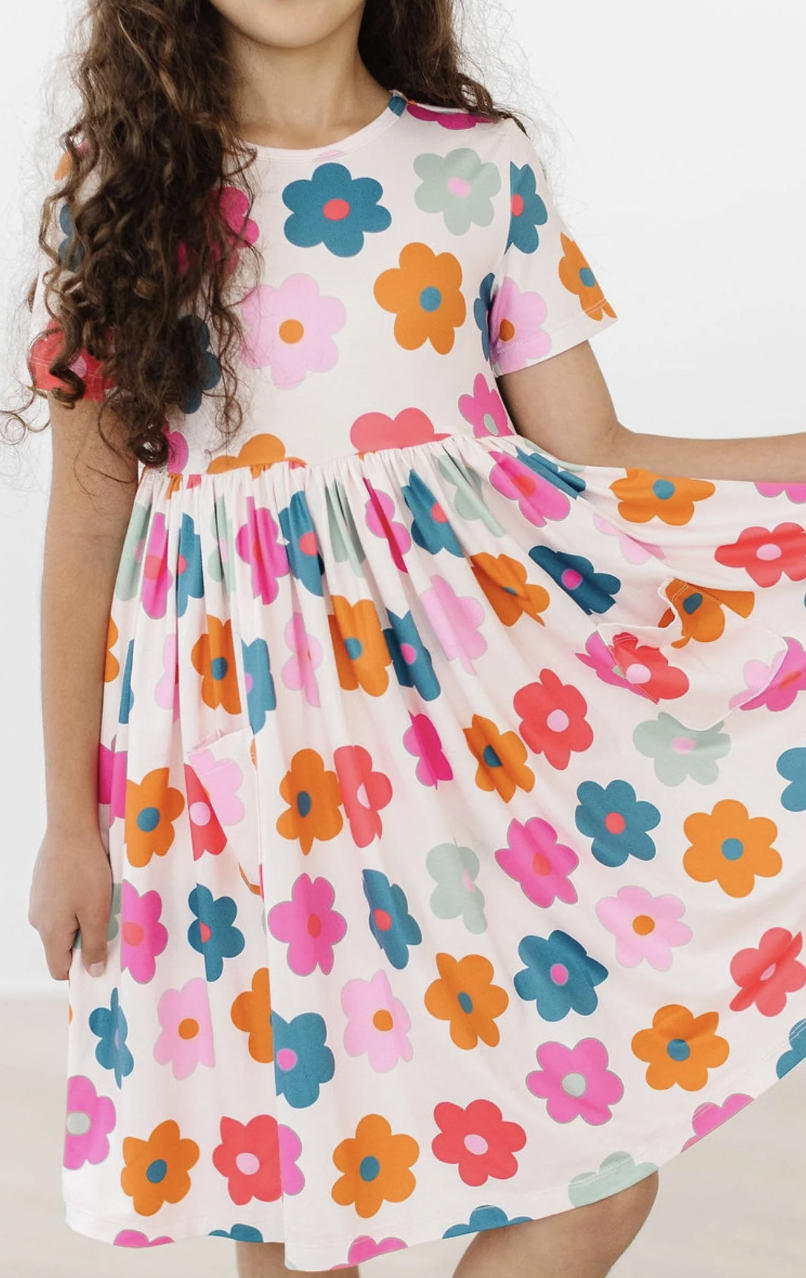 Mila & Rose Retro Floral Pocket Twirl Dress