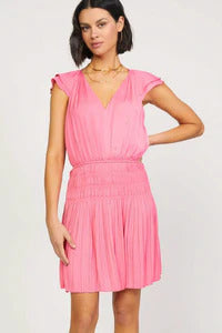 Current Air Sweetheart Smocked Mini Dress Pink